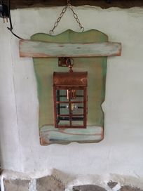 Дървена декоративна лампа