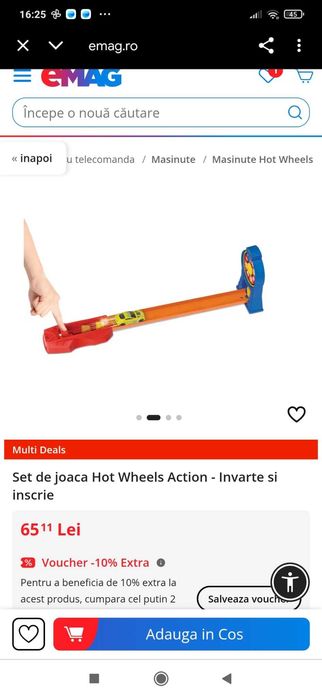 Hot wheels  cu masinuta set Invarte si invinge