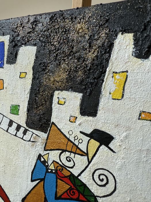 Vand tablou abstract pictat in acrilic