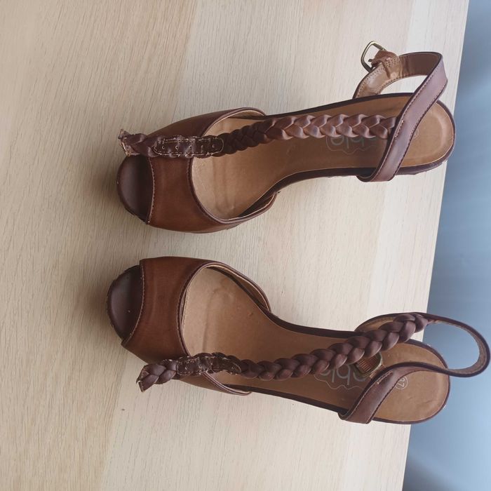 Sandale platforma piele eco