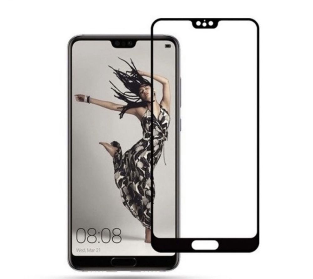 Husa Neagra Matte Case + Folie Sticla Completa 0.2mm - Huawei P20 PRO