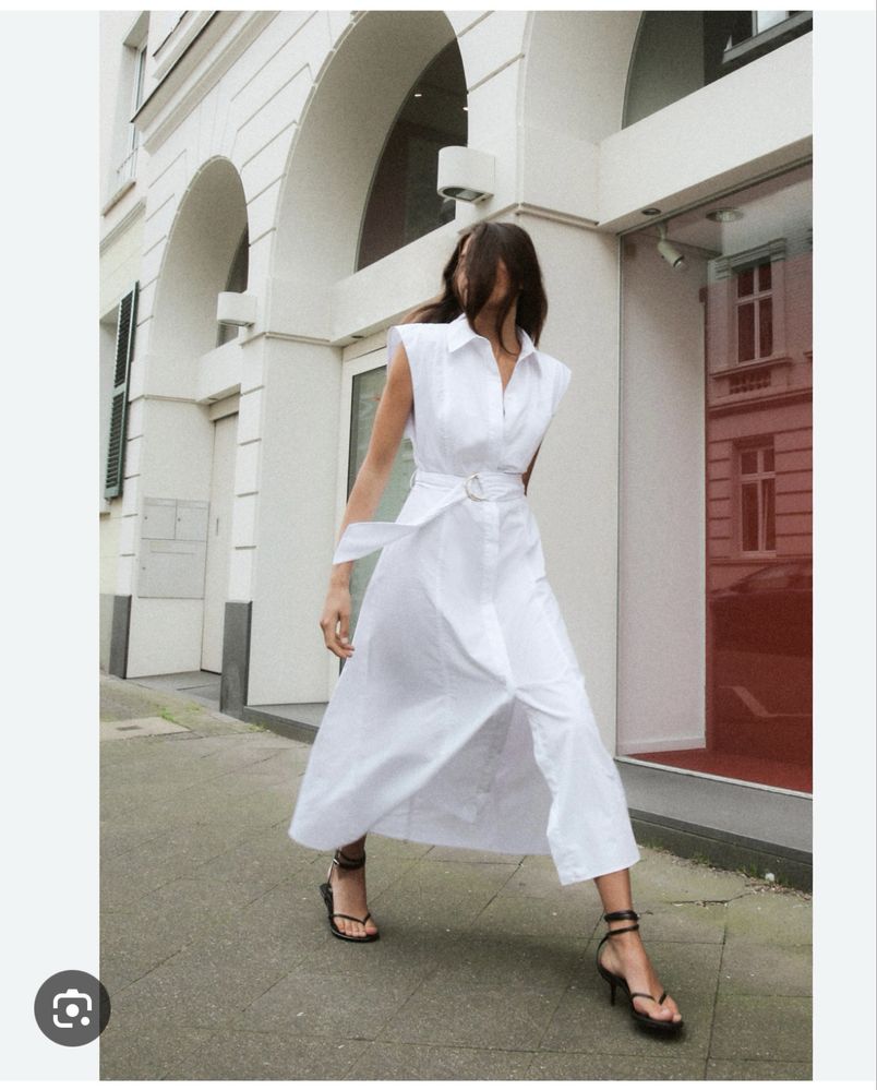 Rochie noua, Zara, alba, midi,XS.