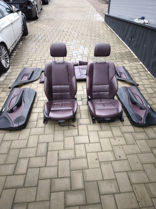 Scaune fata interior recaro piele vișiniu BMW seria 3 E46 coupe