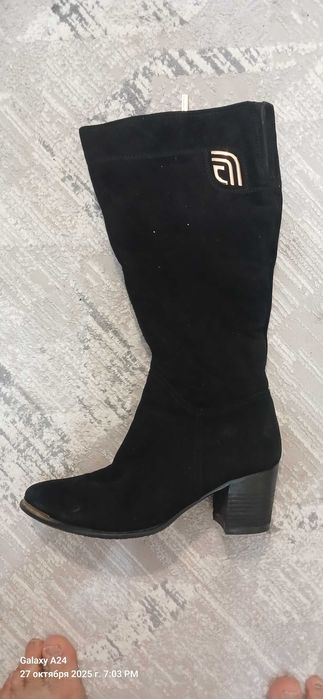 сапоги женские замшевые, цигейка.