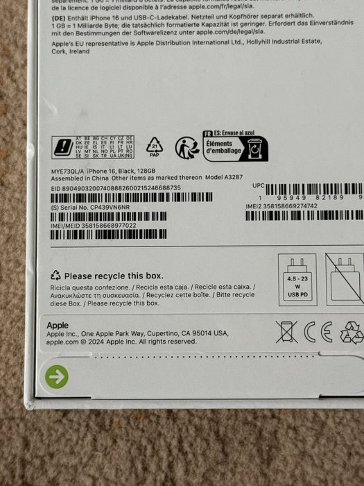 iphone 16 128GB SIGILAT