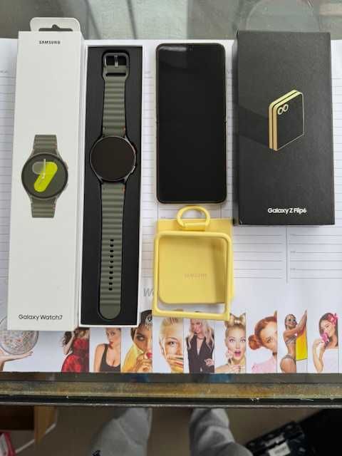 Samsung Galaxy Z Flip 6, 256Gb si Galaxy Watch 7 impecabile, garantie