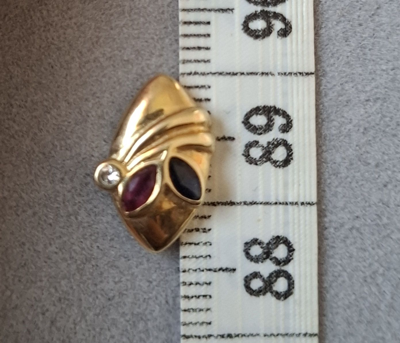 Cercei aur 14k diamante, safire, rubine