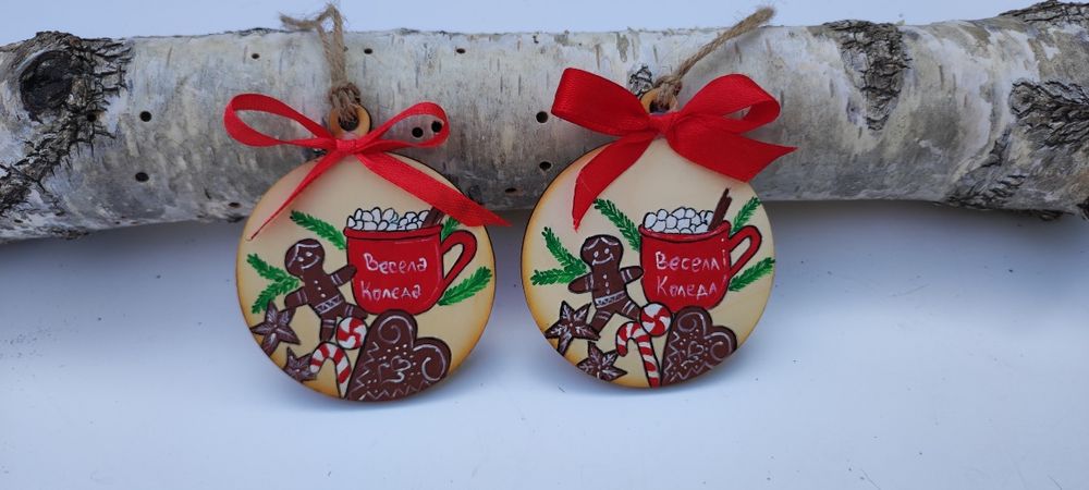Дървени Коледни играчки