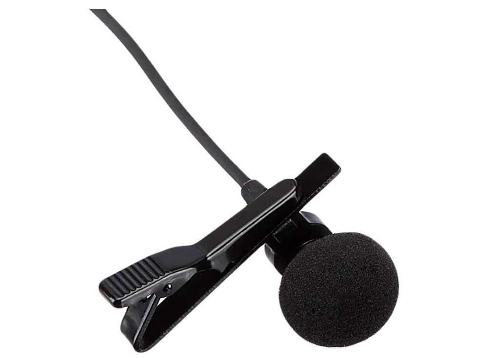 НОВ! Всепосочен микрофон Amazon Basics - черен на клип 3,5мм 4 пина