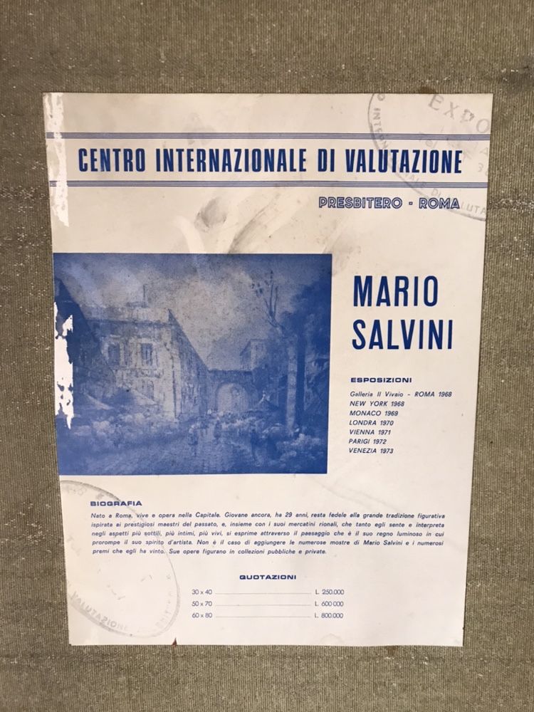 Pictura pe panza, semnat: Mario Salvini.