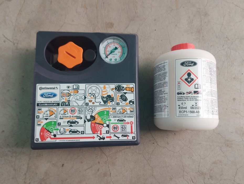 Kit reparat anvelope, compresor + soluție, original Ford Wolkswagen