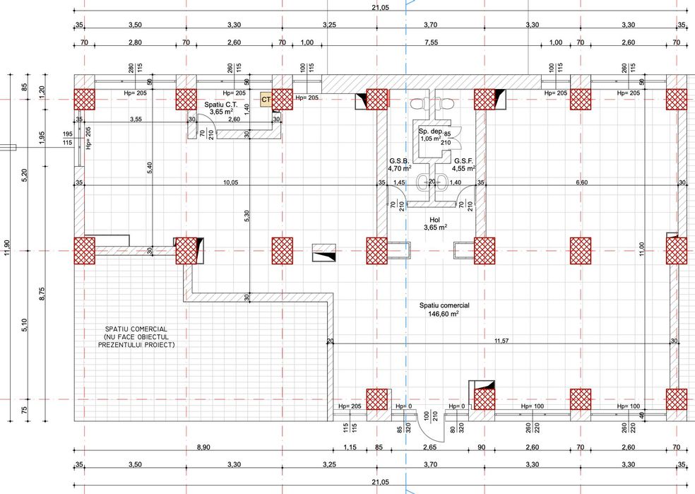 Spatiu comercial ultracentral 163mp, Mercur, str. Felix Aderca
