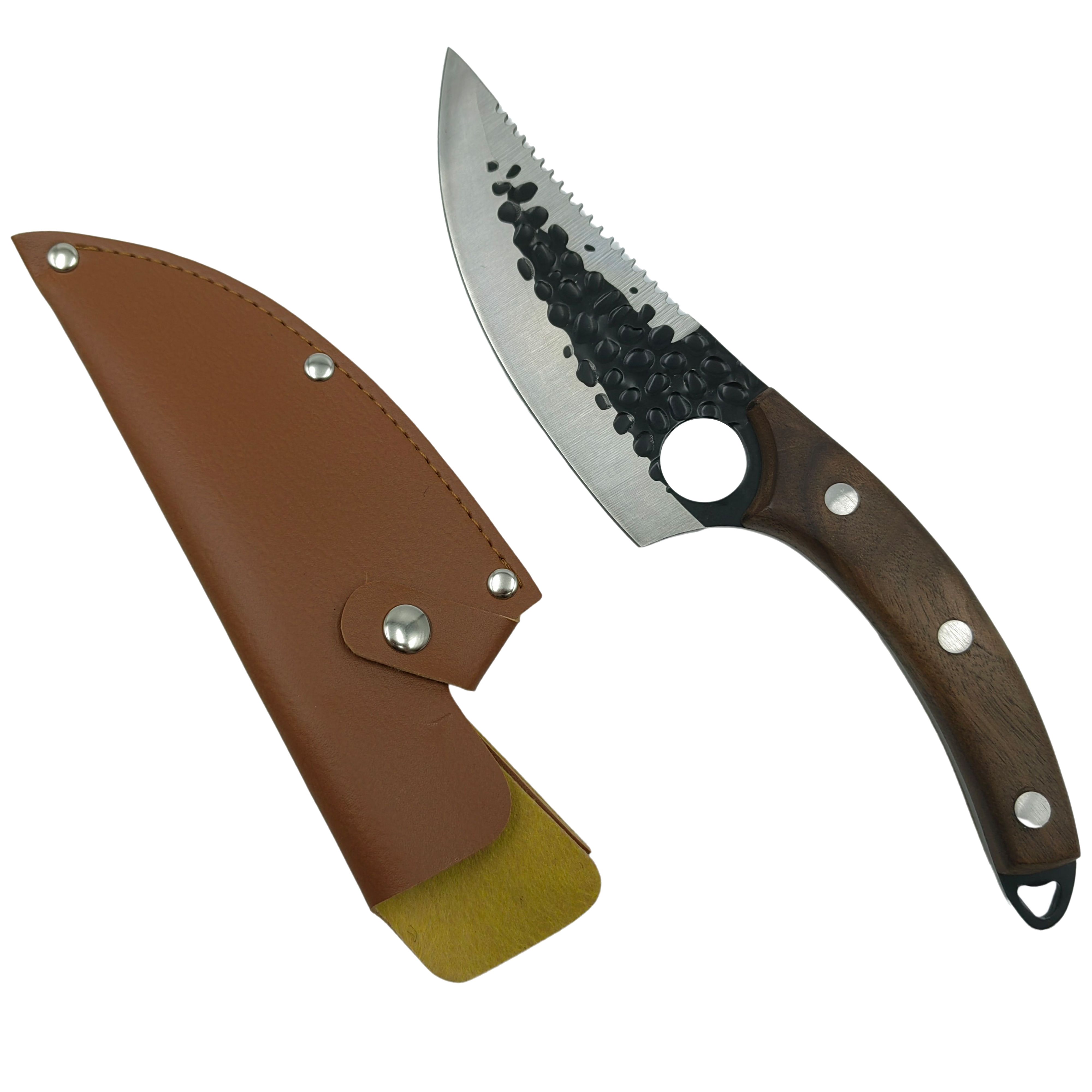 Cutit japonez lucrat manual, Shuryō, 27.5 cm, teaca piele ecologica