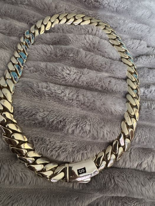 Lant si bratara barbateasca placate cu aur de 14k . 1 la 1 cu original