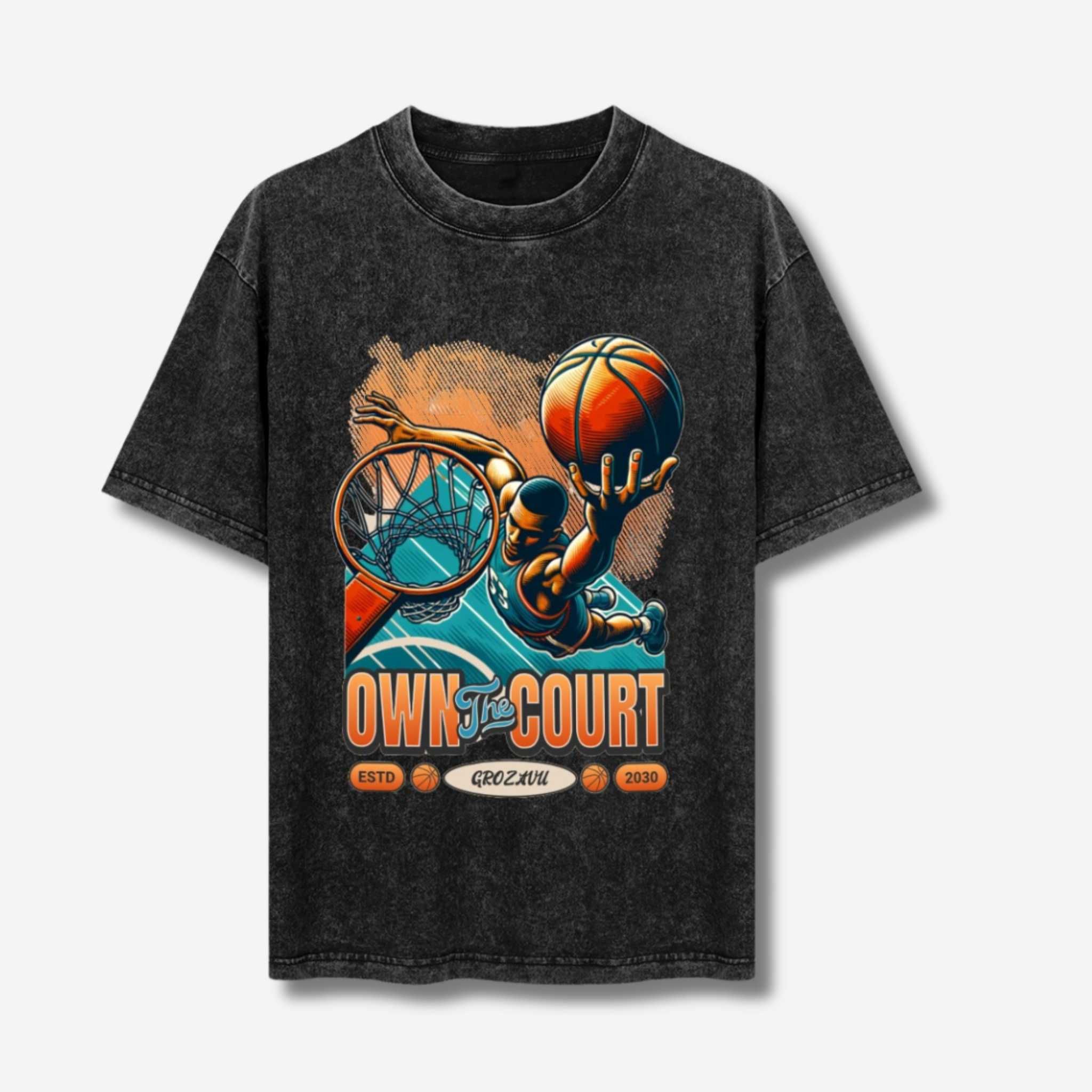 Tricou cu umăr deschis cu spălare vintage fierbinte