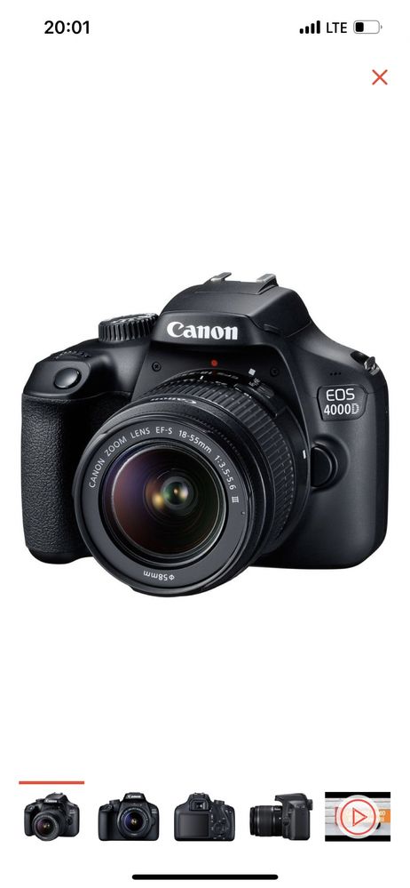 Фотокамера Canon EOS 4000D 18-55 III черный