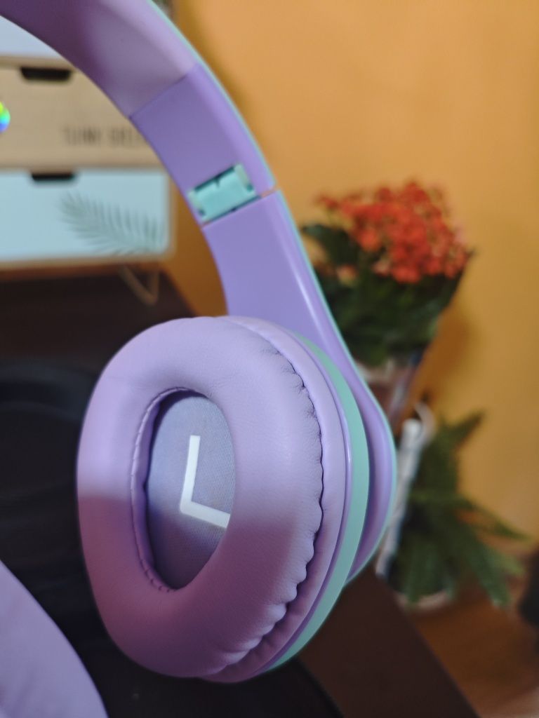 Слушалки PowerLocus P2 (детски, безжични, синьо-лилави)