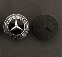 Emblema stema Capota banut nou negru matt  57mm Mercedes Class A C E S