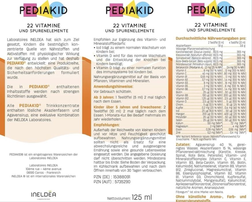 PEDIAKID 22 Vitamines & Oligo-éléments