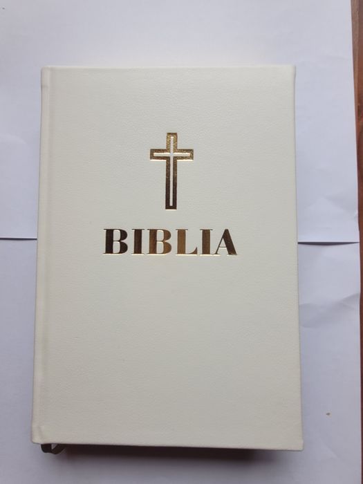 Biblia ortodoxa alba cu auriu dim 17×25