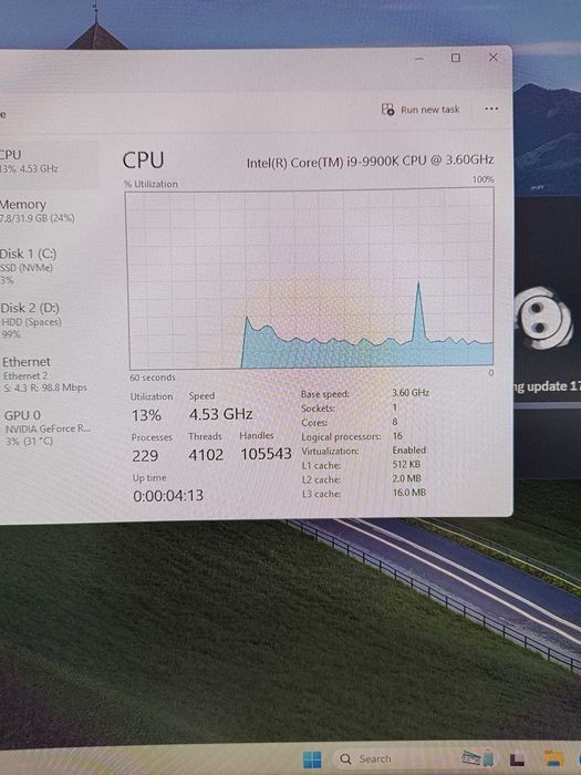 Vand pc gaming i9 9900k