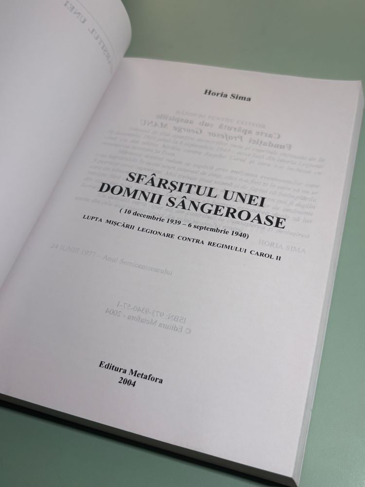 Sfarsitul unei domnii sangeroase - Horia Sima, Legionar
