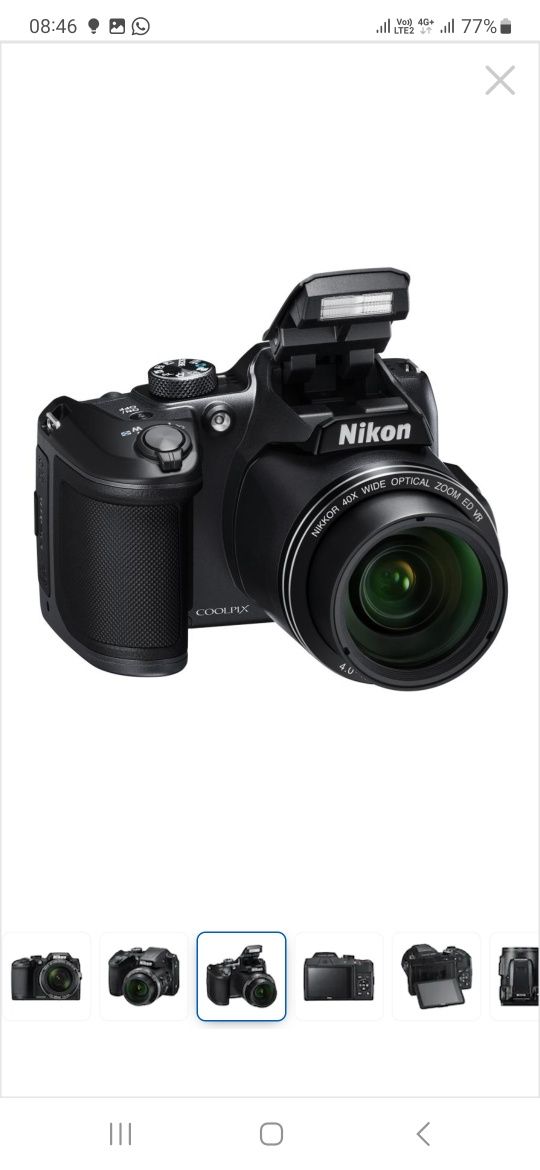 Aparat foto digital Nikon COOLPIX B500, 16MP, Negru