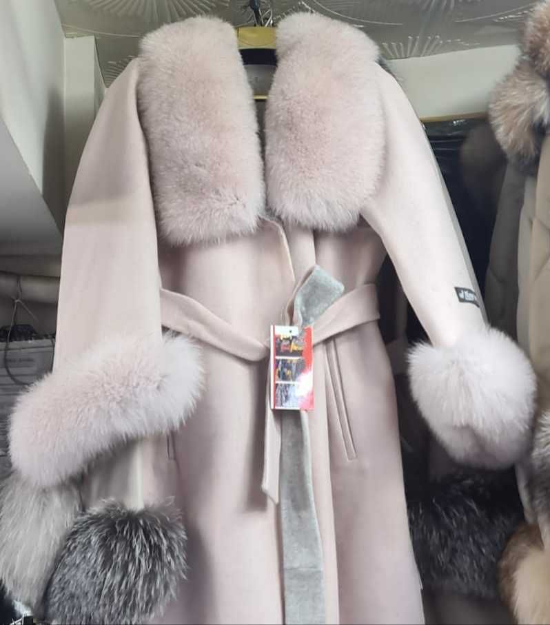 Lux Palton Alpaca blana naturala vulpe roz nou crem negru bej dama
