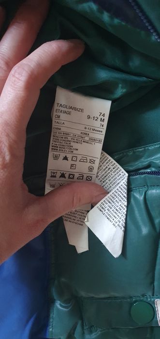 Geaca de iarna pt Bebe United Colors of Benetton, marime 74