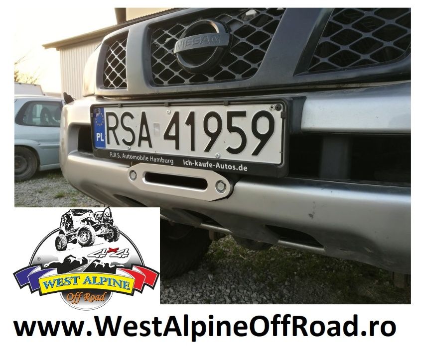 Suport placa de troliu Nissan Patrol Y61 GU4 - Pentru BARA ORIGINALA