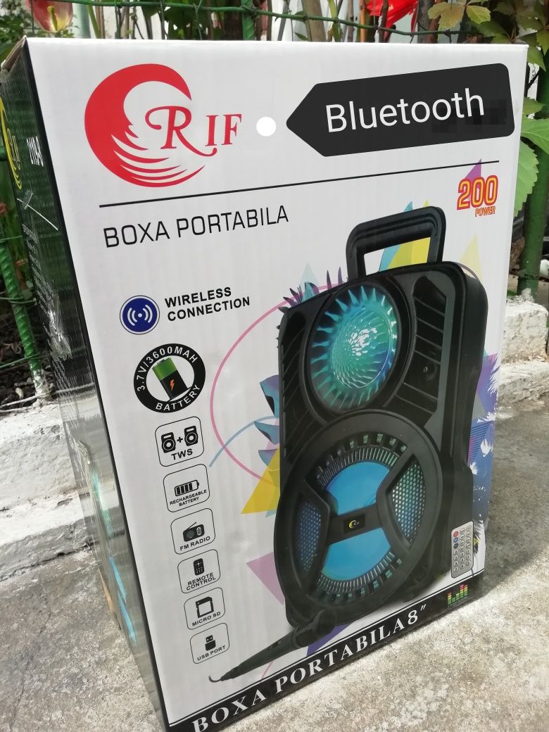 Boxă Bluetooth Portabilă cu Acumulator