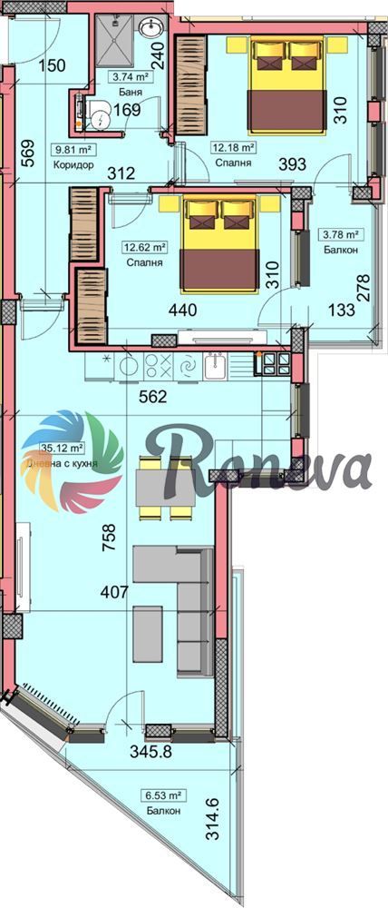 3-стаен в Варна-Бриз площ 108 цена 279700