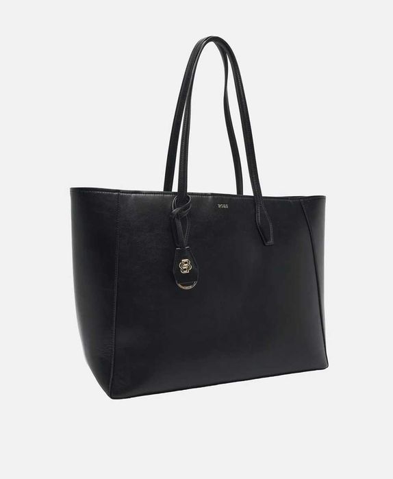 Оригинална черна Чанта BOSS Numah Leather shopper