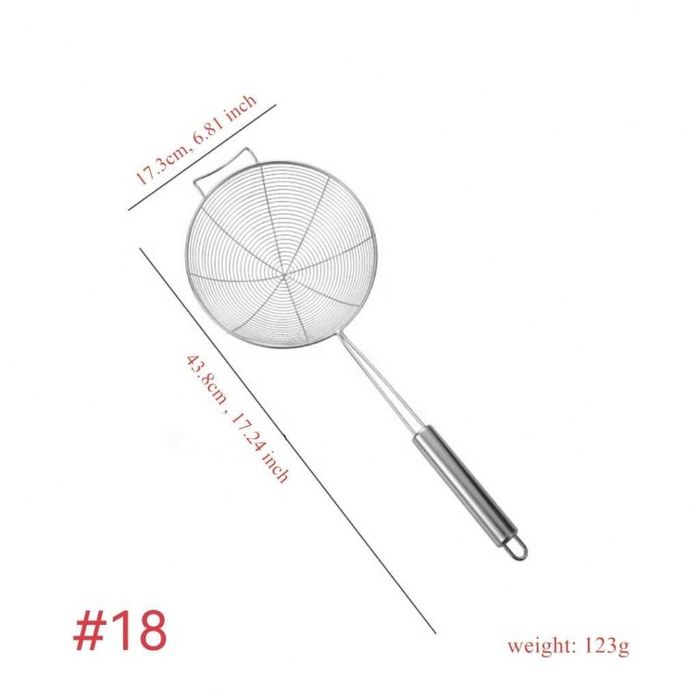 Мрежеста готварска шпатула за отцеждане от неръждаема стомана