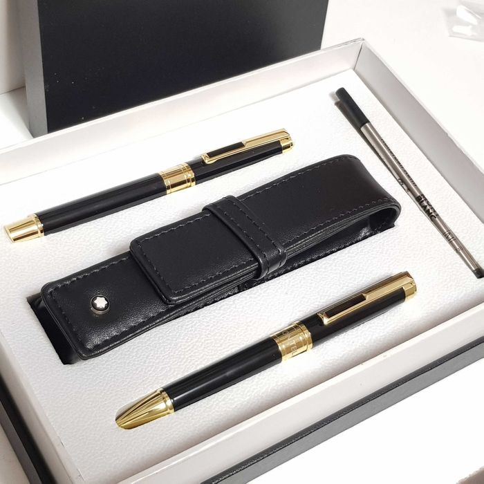 Set Cadou Montblanc pix, roller, toc si mina / cutie cadou