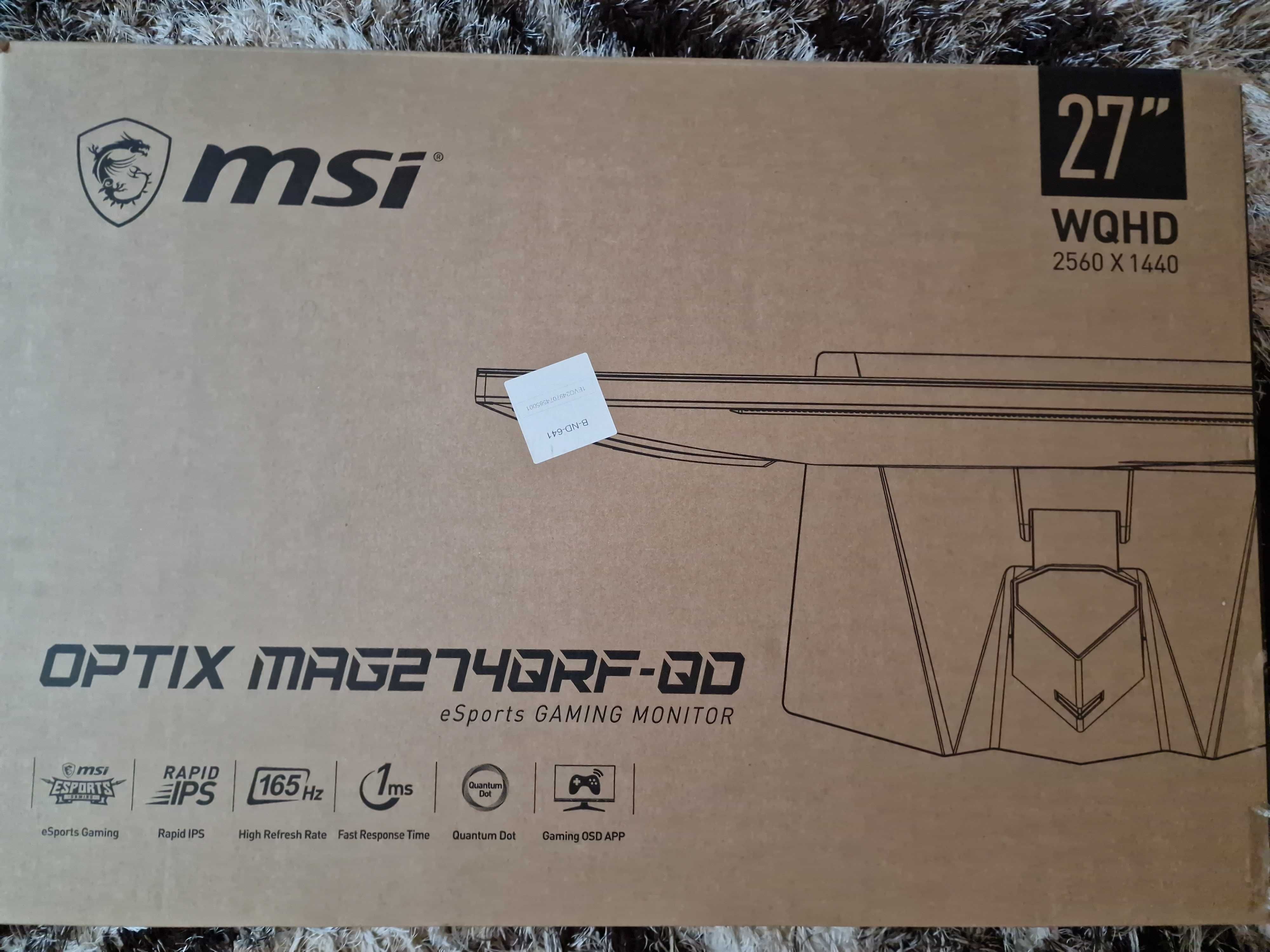 Monitor Gaming IPS LED MSI Optix 27" MAG274QRF-QD, WQHD (2560 x 1440)