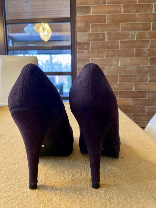 Pantofi de piele intoarsa cu toc  stiletto si platforma