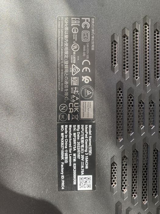 Laptop lenovo ideapad gaming 3 in stare perfecta de functionare