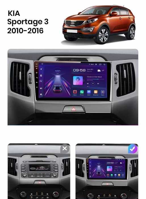 Navigatie Android KIA Sportage 3 Carplay Android Auto + Camera Spate