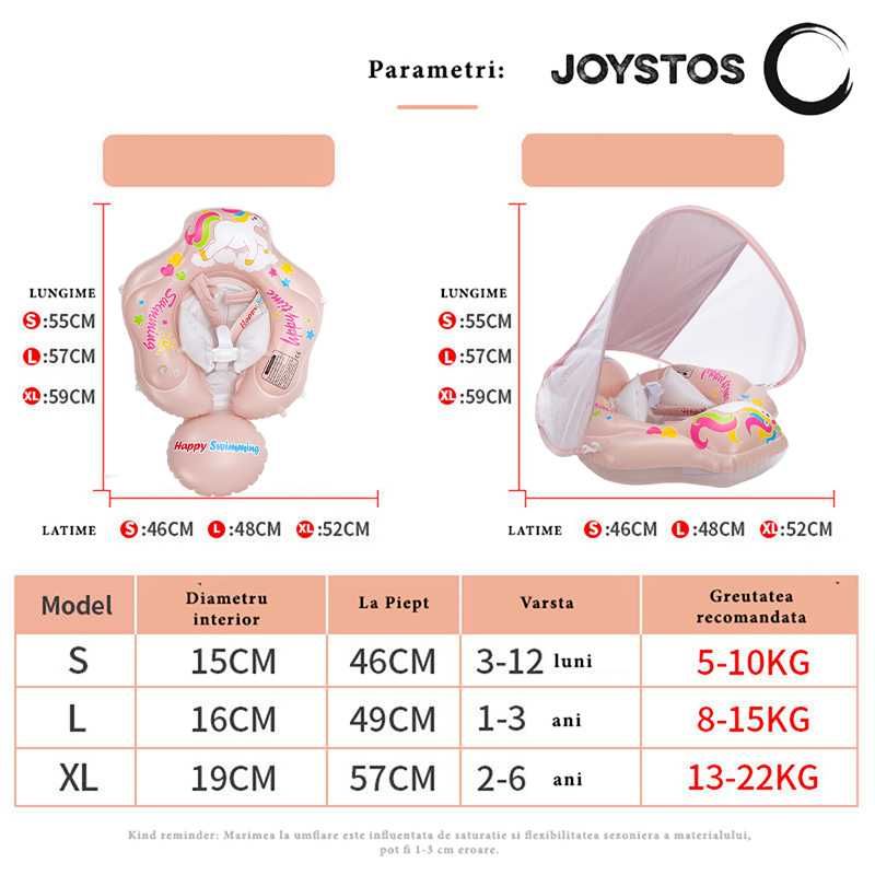 Colac de Inot, Pentru Copii, Blue sau Pink,  3 Luni - 6 Ani