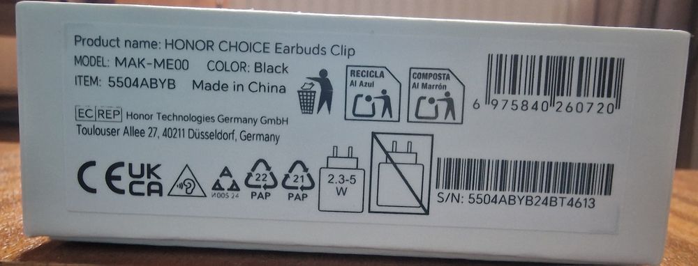 HONOR CHOICE Earbuds Clip /безжични слушалки/