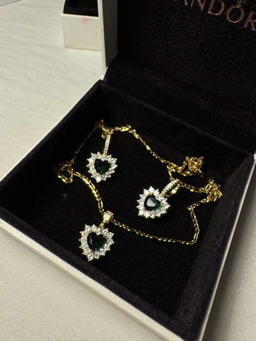 Set colier cercei placate cu aur 14k