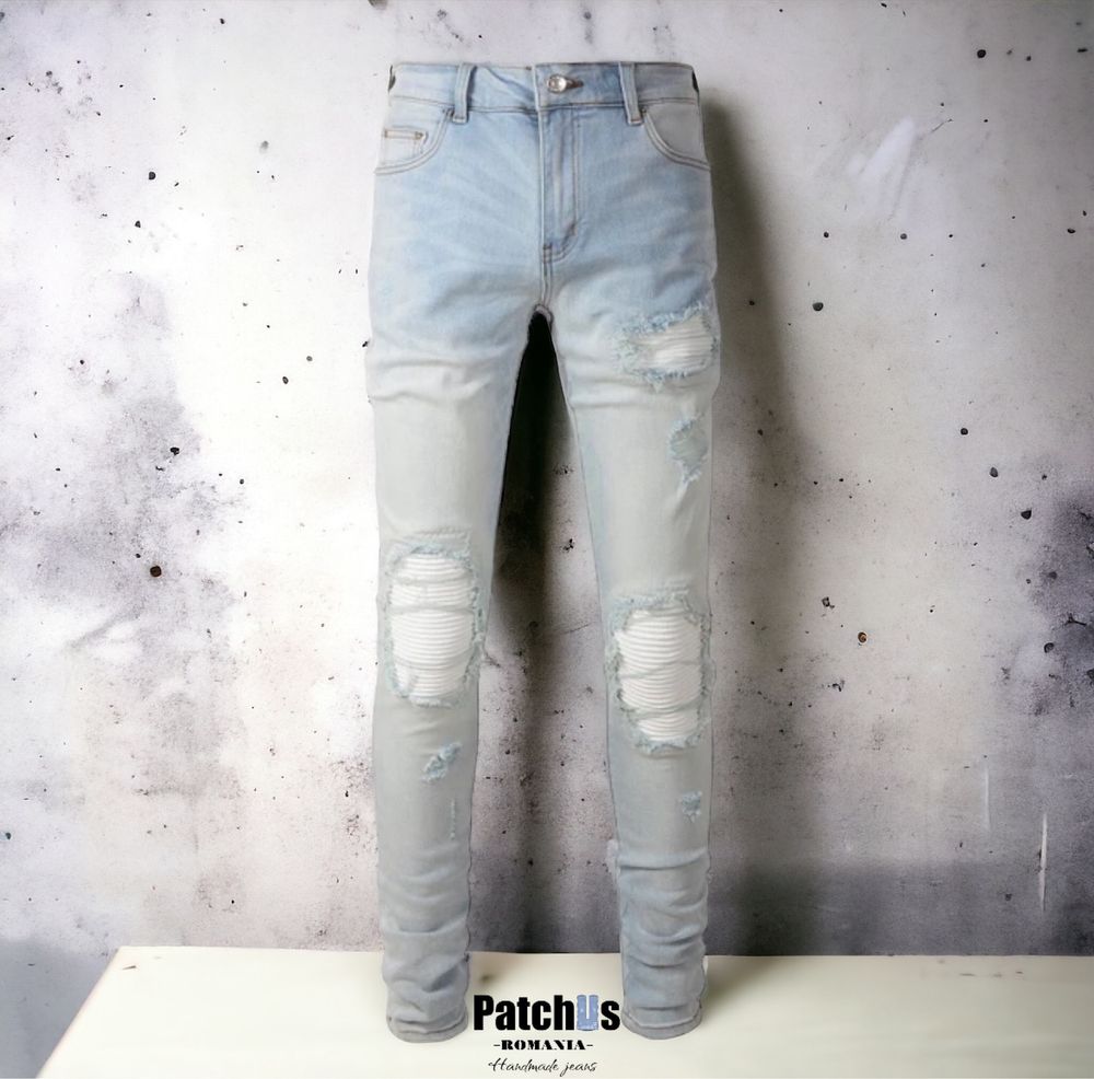 Blugi PatchUs | handmade | "Not pure White" | (nu amiri, redhouse)