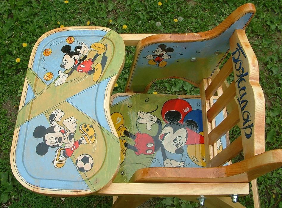 Рисувано детско сгъваемо столчè за хранене