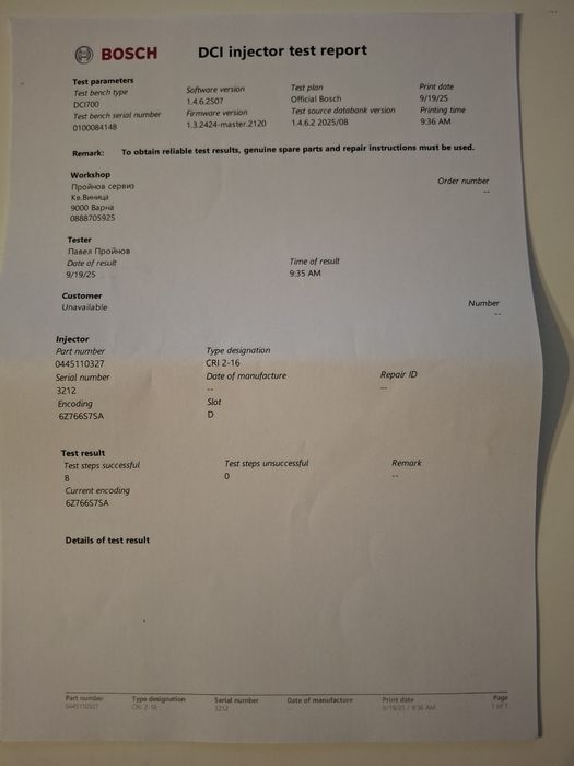 Дюзи 2.0CDTi / 327ци