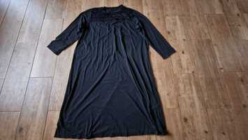 3XL/4XL Дамска рокля с дантела в черно