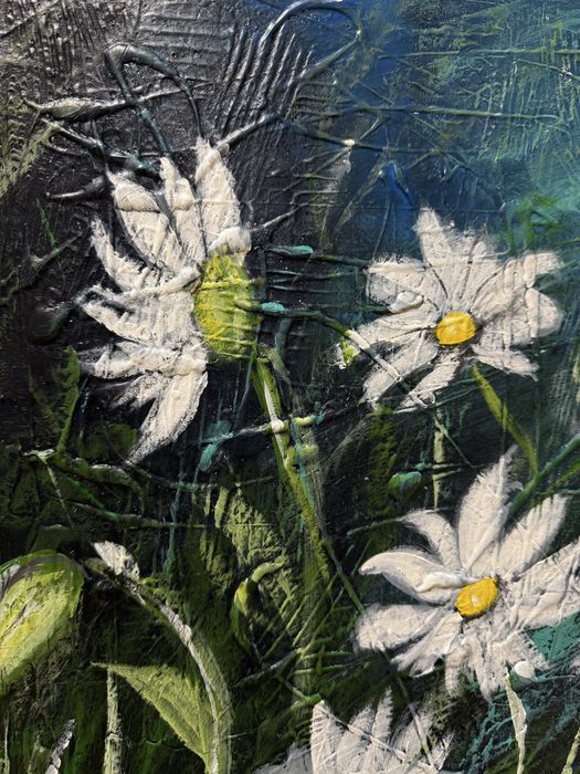 Tablou cu pasta de structura, abstract, pictat in acrilic