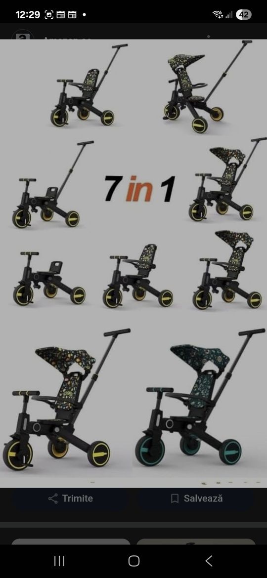 Vând tricicleta copii zizito 7 in 1.