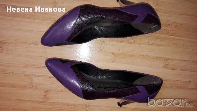 Дамски обувки среден ток лилави малък размер №35