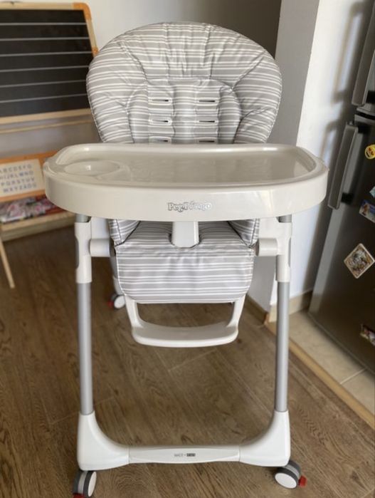 Scaun masa Peg Perego Prima Pappa Zero Follow Me Linear Grey